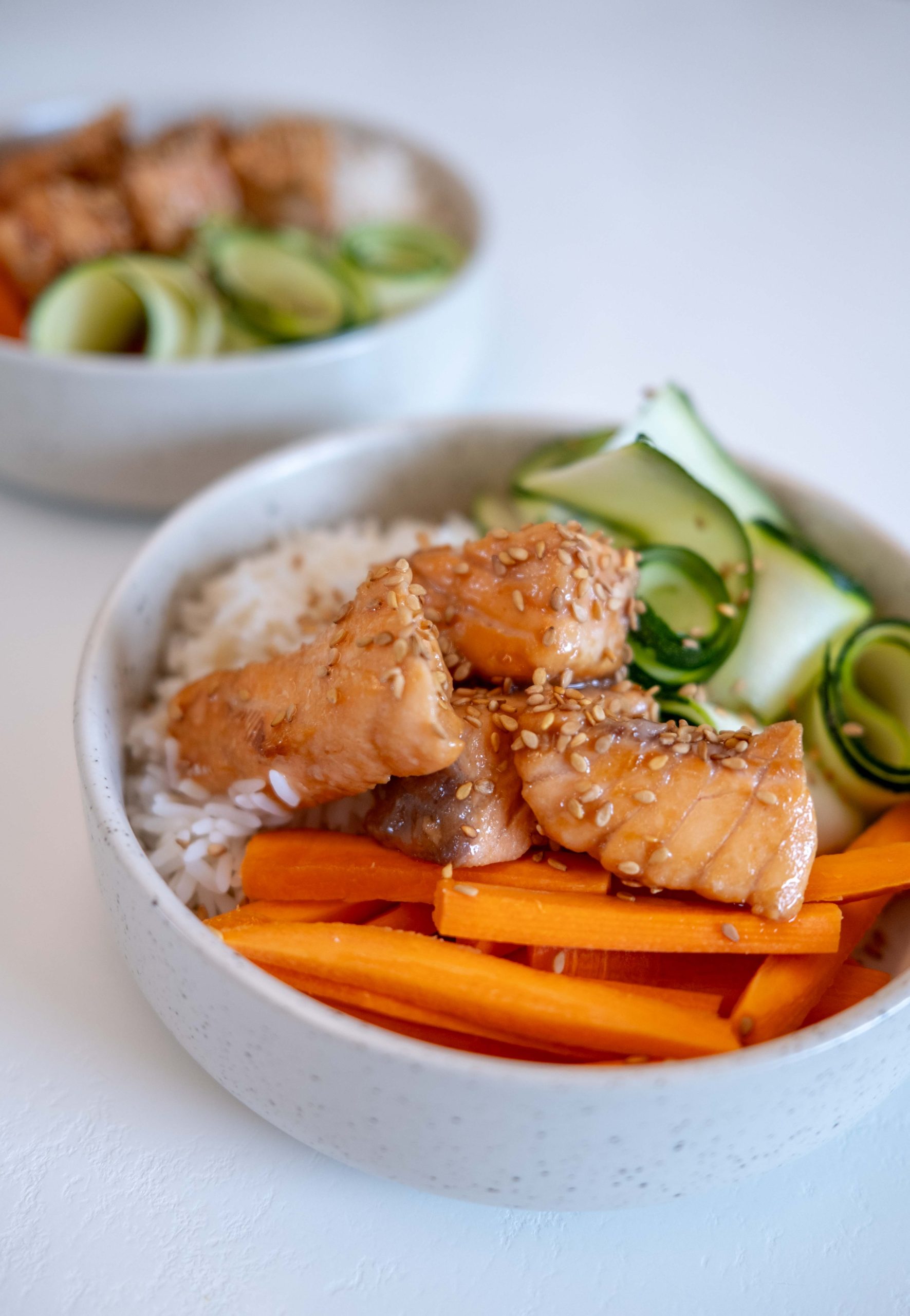 Bowl au saumon et sauce teriyaki maison