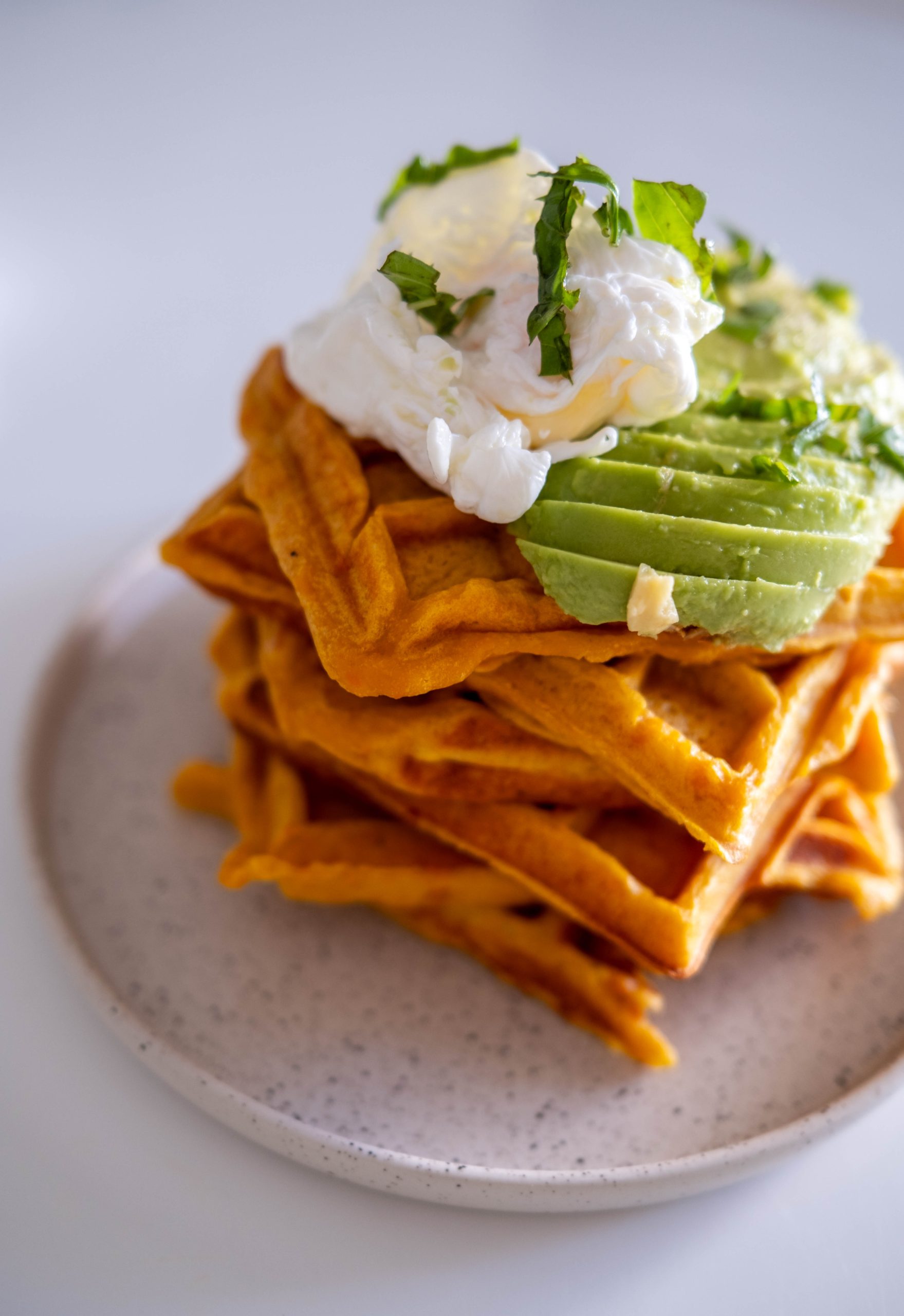 Gaufres salées à la patate douce